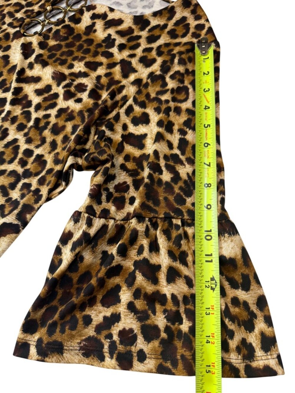 Chelsea Taylor Womens 2X Cheetah Print Dress Gold Rings Animal Print (bin LL179) - Picture 4 of 8
